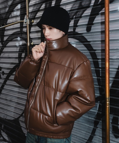 improves(インプローブス)の「ヴィンテージ PU パフジャケット(ブルゾン・メンズ・ブラウン/ブラック・LARGE/MEDIUM)」の8枚目の写真