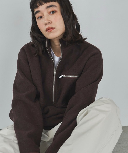 feepur（フェピュール）の「ハーフジップフリース（その他トップス・レディース・チャコールグレー/ブラウン・MEDIUM）」の2枚目の写真