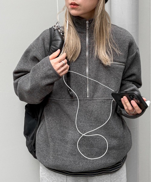 feepur（フェピュール）の「ハーフジップフリース（その他トップス・レディース・チャコールグレー/ブラウン・MEDIUM）」の17枚目の写真