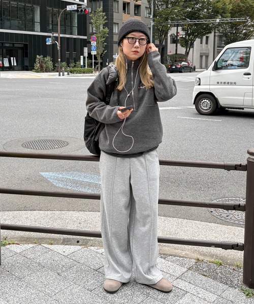 feepur（フェピュール）の「ハーフジップフリース（その他トップス・レディース・チャコールグレー/ブラウン・MEDIUM）」の8枚目の写真