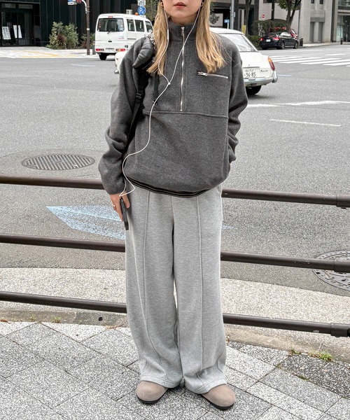 feepur（フェピュール）の「ハーフジップフリース（その他トップス・レディース・チャコールグレー/ブラウン・MEDIUM）」の3枚目の写真