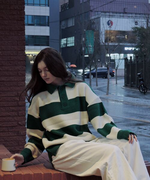 NODU（ノードユー）の「ボールドラグビーアランニット[グリーン]（ニット/セーター・レディース・その他・LARGE/MEDIUM）」の9枚目の写真