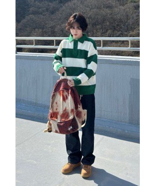 NODU（ノードユー）の「ボールドラグビーアランニット[グリーン]（ニット/セーター・レディース・その他・LARGE/MEDIUM）」の5枚目の写真