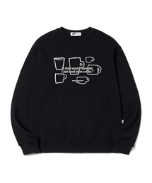 ニードコーヒープリント スウェット ブラック