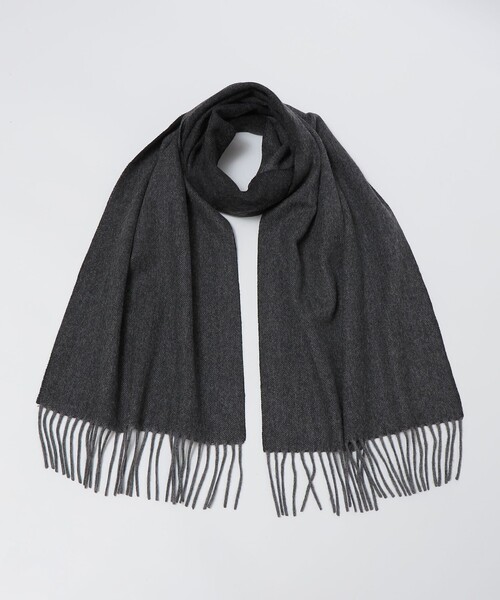 SHIPS: カシミヤ ヘリンボーン リバーシブル マフラー（マフラー
