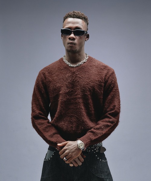 ANDER HUNK（アンダーハンク）の「Damaged Shaggy V-neck Knit / ダメージシャギーVネックニット（ニット/セーター・メンズ・ブラック/カーキ/ブラウン・SMALL/MEDIUM/LARGE）」の19枚目の写真