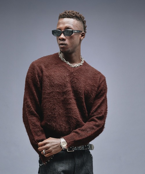 ANDER HUNK（アンダーハンク）の「Damaged Shaggy V-neck Knit / ダメージシャギーVネックニット（ニット/セーター・メンズ・ブラック/カーキ/ブラウン・SMALL/MEDIUM/LARGE）」の22枚目の写真