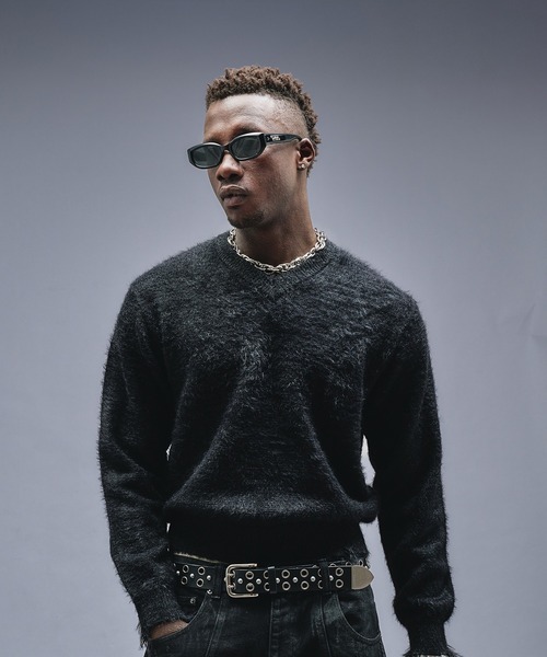 ANDER HUNK（アンダーハンク）の「Damaged Shaggy V-neck Knit / ダメージシャギーVネックニット（ニット/セーター・メンズ・ブラック/カーキ/ブラウン・SMALL/MEDIUM/LARGE）」の4枚目の写真