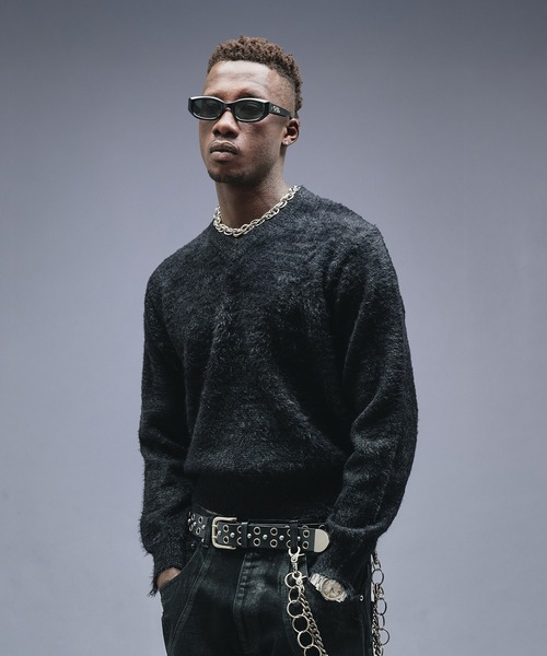 ANDER HUNK（アンダーハンク）の「Damaged Shaggy V-neck Knit / ダメージシャギーVネックニット（ニット/セーター・メンズ・ブラック/カーキ/ブラウン・SMALL/MEDIUM/LARGE）」の10枚目の写真