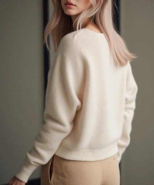 cammie(キャミー)の「袖リブオフショルダートップス(ニット/セーター・レディース・ベージュ/グレー/ブラック・F)」の6枚目の写真