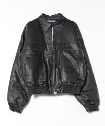 a.p.o.v.（エーピーオービー）の「a.p.o.v. ヴィンテージ加工合成皮革オーバーサイズ中綿ブルゾンジャケット（ダウンジャケット/コート）」