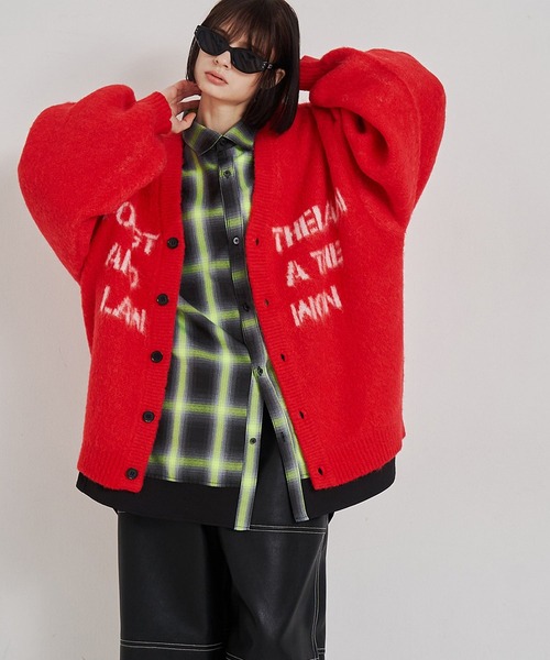 セール】【UNISEX】LOGO JQ CARDIGAN/ロゴジャガードカーディガン