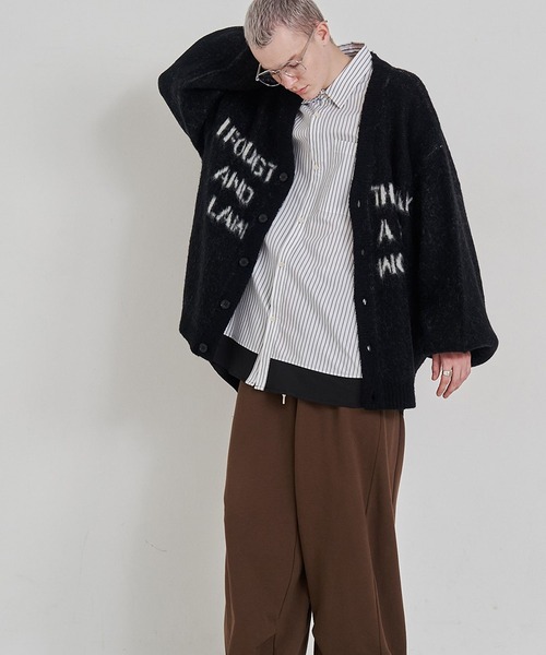 SeeSew(シーソー)の「【UNISEX】LOGO JQ CARDIGAN/ロゴジャガードカーディガン(カーディガン/ボレロ・メンズ・ブラック/レッド・M/L)」の11枚目の写真