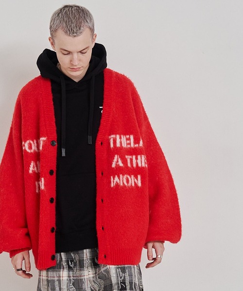 SeeSew(シーソー)の「【UNISEX】LOGO JQ CARDIGAN/ロゴジャガードカーディガン(カーディガン/ボレロ・メンズ・ブラック/レッド・M/L)」の21枚目の写真
