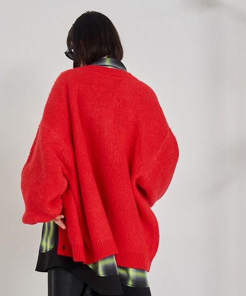 SeeSew(シーソー)の「【UNISEX】LOGO JQ CARDIGAN/ロゴジャガードカーディガン(カーディガン/ボレロ・メンズ・ブラック/レッド・M/L)」の20枚目の写真