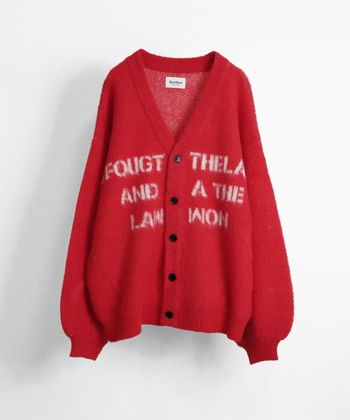 UNISEX】LOGO JQ CARDIGAN/ロゴジャガードカーディガン（カーディガン