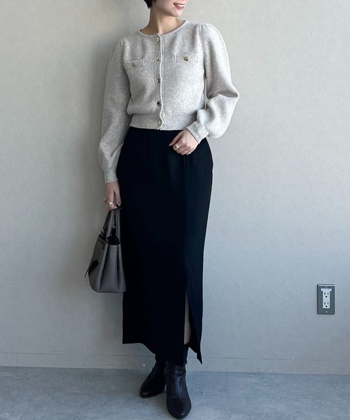 mysty woman（ミスティウーマン）の「カーデSETニットワンピース 635087（ワンピース・レディース・アイボリー/ブラウン/ベージュ・FREE）」の21枚目の写真