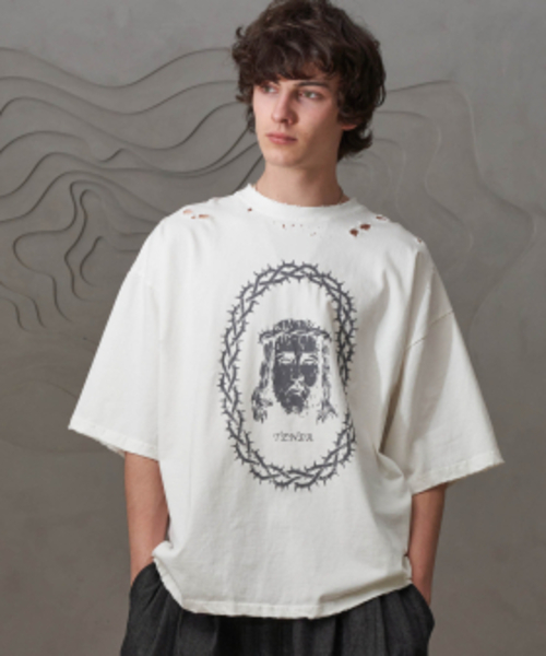 TENER(テネル)の「ジーザス救済T(ホワイト)(Tシャツ/カットソー・メンズ・その他・FREE)」の1枚目の写真