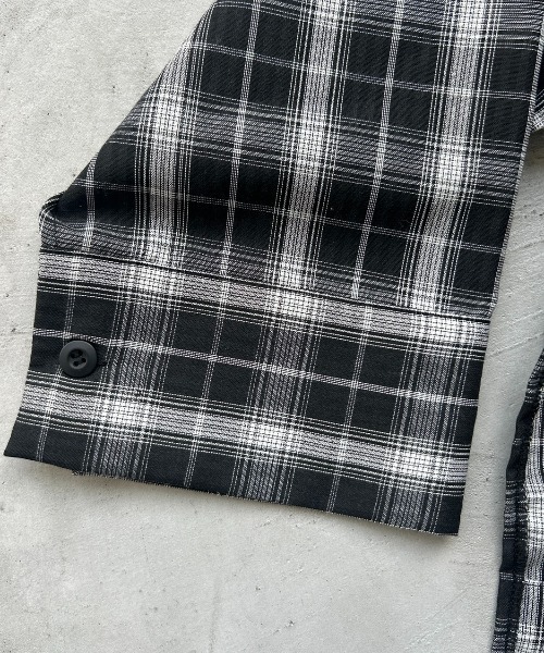 AIC.（エーアイシー）の「シアサッカーチェックオーバーシャツ（シャツ/ブラウス・レディース・ブラック/オフホワイト・FREE）」の6枚目の写真