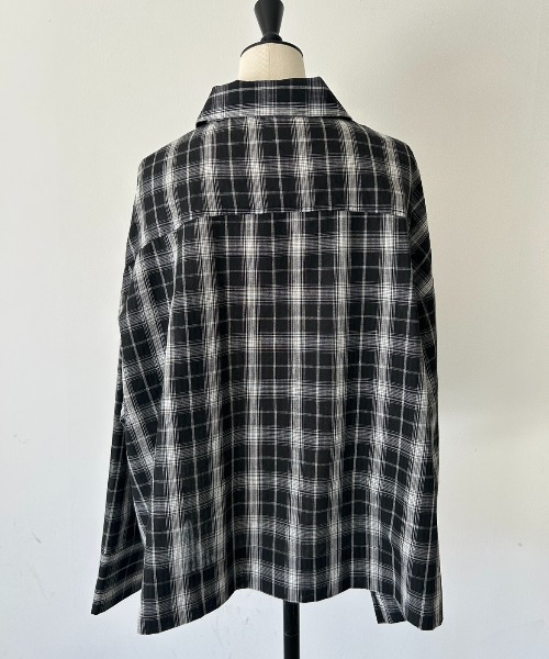 AIC.（エーアイシー）の「シアサッカーチェックオーバーシャツ（シャツ/ブラウス・レディース・ブラック/オフホワイト・FREE）」の3枚目の写真