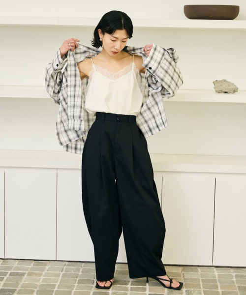 AIC.（エーアイシー）の「シアサッカーチェックオーバーシャツ（シャツ/ブラウス・レディース・ブラック/オフホワイト・FREE）」の17枚目の写真