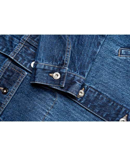 CONNECT KINLOCH（コネクトキンロック）の「ジャカードストライプストレートトラッカー[ブルー]（デニムジャケット・メンズ・ブルー・SMALL/MEDIUM/LARGE）」の3枚目の写真
