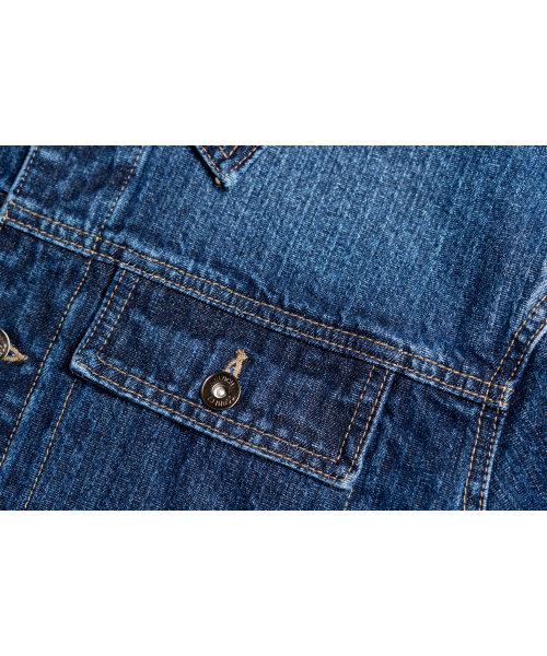 CONNECT KINLOCH（コネクトキンロック）の「ジャカードストライプストレートトラッカー[ブルー]（デニムジャケット・メンズ・ブルー・SMALL/MEDIUM/LARGE）」の4枚目の写真
