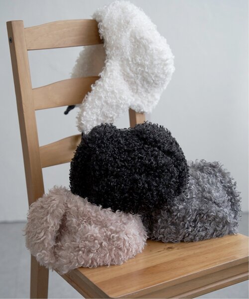 VENCEEXCHANGE（ヴァンスエクスチェンジ）の「シープ風フライトボア（ニットキャップ/ビーニー・レディース・ピンク/グレー/アイボリー/ブラック・FREE）」の3枚目の写真