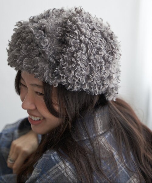 VENCEEXCHANGE（ヴァンスエクスチェンジ）の「シープ風フライトボア（ニットキャップ/ビーニー・レディース・ピンク/グレー/アイボリー/ブラック・FREE）」の6枚目の写真