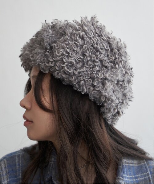 VENCEEXCHANGE（ヴァンスエクスチェンジ）の「シープ風フライトボア（ニットキャップ/ビーニー・レディース・ピンク/グレー/アイボリー/ブラック・FREE）」の7枚目の写真