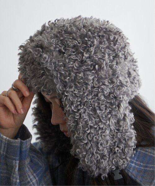 VENCEEXCHANGE（ヴァンスエクスチェンジ）の「シープ風フライトボア（ニットキャップ/ビーニー・レディース・ピンク/グレー/アイボリー/ブラック・FREE）」の8枚目の写真