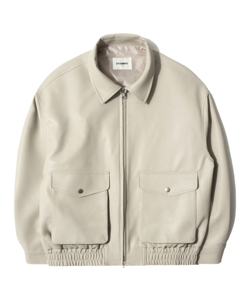 QT8 GARMENTS(キューティーエイトガーメント)の「RG Synthetic Leather Pocket Jacket (Cream)(ライダースジャケット・レディース・その他・X-LARGE/MEDIUM/LARGE)」の3枚目の写真