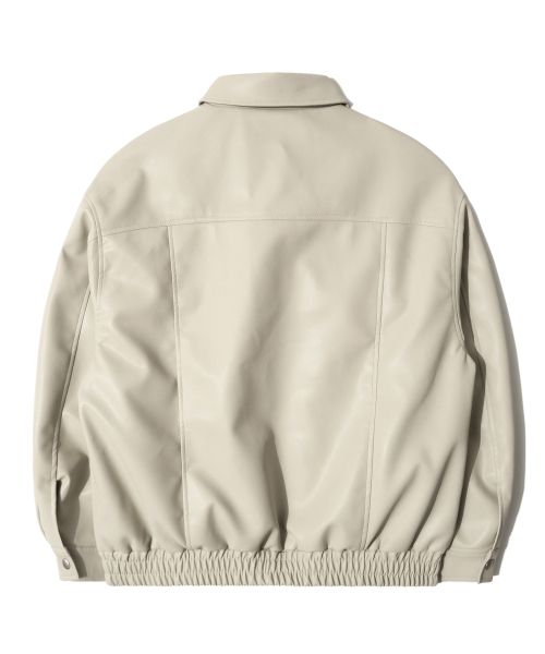 ジャケット・アウター digne summer jacket cream セール】RG Synthetic Leather Pocket Jacket (Cream)（ライダース