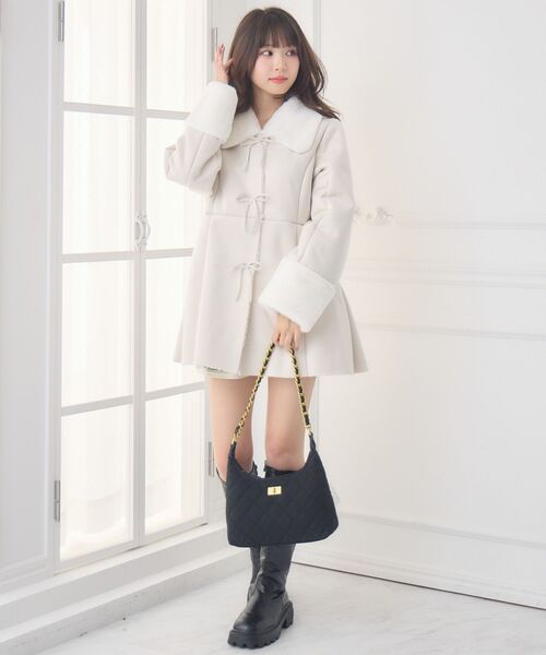 ems excite（エムズエキサイト）の「Fファー襟スエードコート（その他アウター・レディース・ブラウン/ナチュラル・FREE）」の6枚目の写真