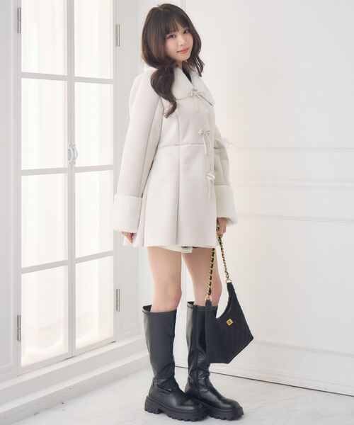 ems excite（エムズエキサイト）の「Fファー襟スエードコート（その他アウター・レディース・ブラウン/ナチュラル・FREE）」の7枚目の写真