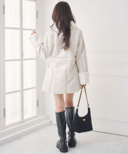 ems excite（エムズエキサイト）の「Fファー襟スエードコート（その他アウター・レディース・ブラウン/ナチュラル・FREE）」の8枚目の写真