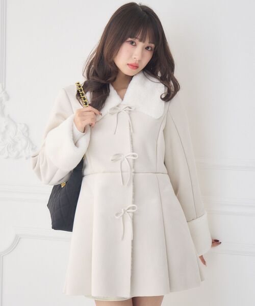 Fファー襟スエードコート（その他アウター）｜ems excite（エムズ