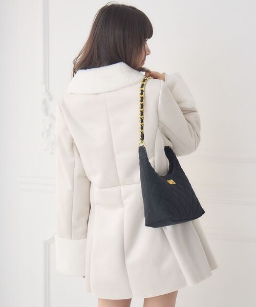 ems excite（エムズエキサイト）の「Fファー襟スエードコート（その他アウター・レディース・ブラウン/ナチュラル・FREE）」の14枚目の写真