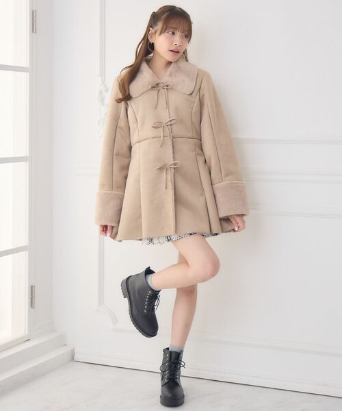 ems excite（エムズエキサイト）の「Fファー襟スエードコート（その他アウター・レディース・ブラウン/ナチュラル・FREE）」の15枚目の写真