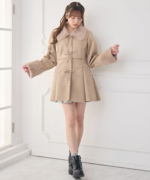 ems excite（エムズエキサイト）の「Fファー襟スエードコート（その他アウター・レディース・ブラウン/ナチュラル・FREE）」の16枚目の写真