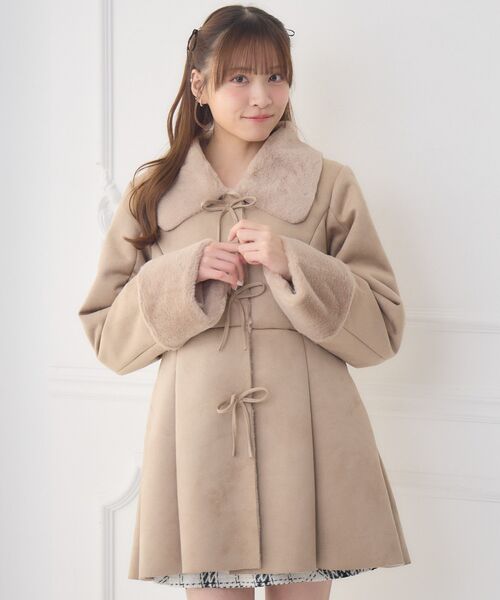 ems excite（エムズエキサイト）の「Fファー襟スエードコート（その他アウター・レディース・ブラウン/ナチュラル・FREE）」の21枚目の写真