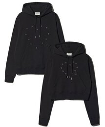 PIECEMAKER（ピースメーカー）の「HEART EYELET HOODIE (BLACK) (2TYPE)（パーカー）」
