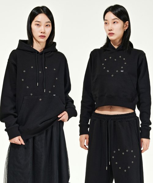 PIECEMAKER(ピースメーカー)の「HEART EYELET HOODIE (BLACK) (2TYPE)(パーカー・レディース・その他・LARGE/MEDIUM)」の2枚目の写真