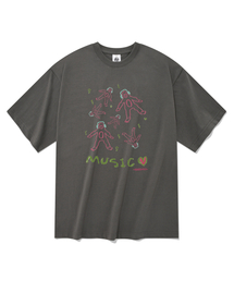 ミュージック半袖Tシャツグレー