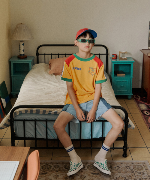 Colorblock Denim Shorts_Kids