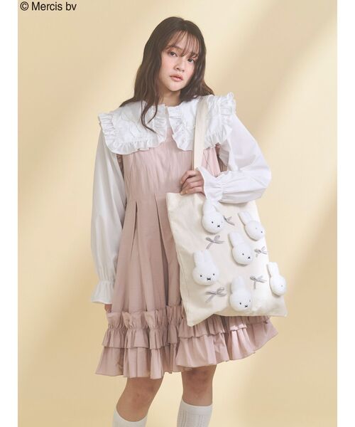 merry jenny（メリージェニー）の「タックフリルミニワンピース（ワンピース・レディース・ピンク/チャコールグレー/アイボリー・FREE）」の6枚目の写真