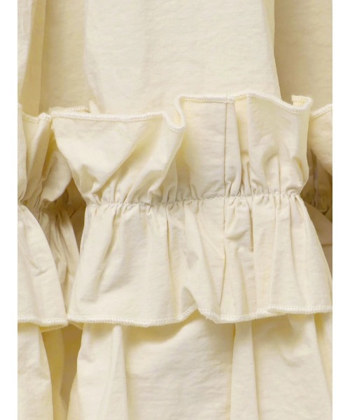 merry jenny（メリージェニー）の「タックフリルミニワンピース（ワンピース・レディース・ピンク/チャコールグレー/アイボリー・FREE）」の5枚目の写真