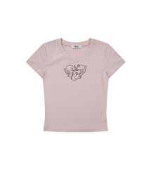 KASHIKO（カシコ）の「Flower Heart Baby Tee Pink（Tシャツ/カットソー）」