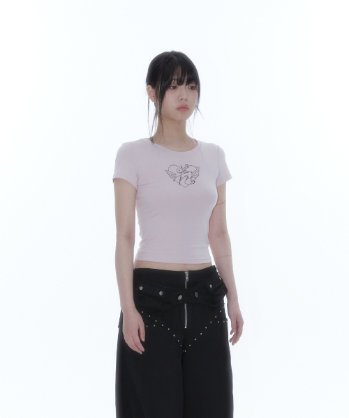 KASHIKO（カシコ）の「Flower Heart Baby Tee Pink（Tシャツ/カットソー・レディース・その他・SMALL/MEDIUM）」の7枚目の写真