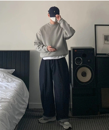 NUS（ナス）の「YEI ヘビー ニット (グレー)（ニット/セーター）」